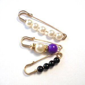 Set of 3 pins Beaded Brooches fashion accessories